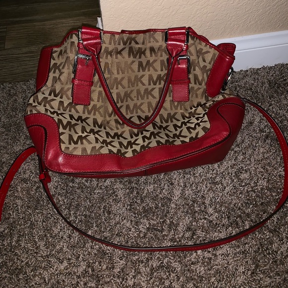 Red and Brown Michael Kors Purse - Picture 2 of 4
